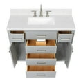 thumbnail image 5 of ARIEL Bristol 42 Inch Single Rectangle Sink Bathroom Vanity With Carrara White Quartz Countertop 1.5 Edge In Grey, 5 of 7