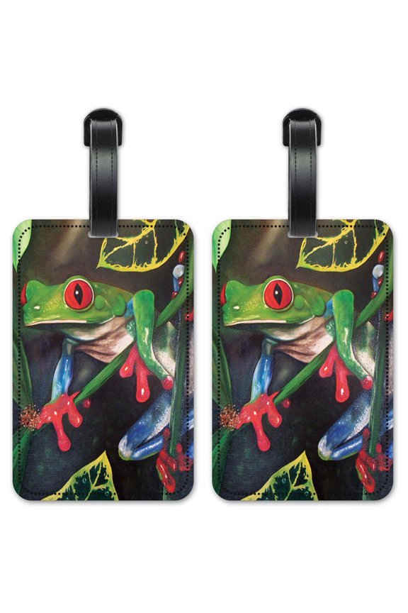 Red Eyed Tree Frog - Luggage ID Tags / Suitcase Identification Cards - Set of 2