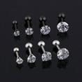 thumbnail image 6 of Jiaroswwei 1Pc Unisex Cubic Zirconia Inlaid Titanium Steel Stud Earring Cartilage Jewelry, 6 of 8