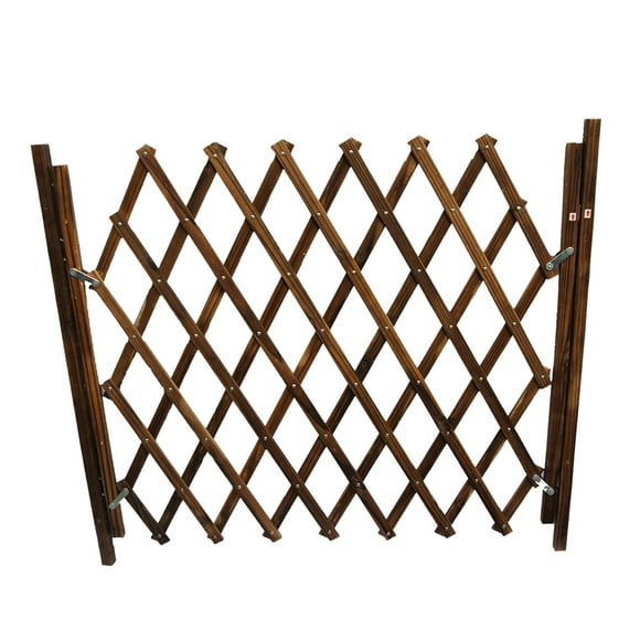 Wooden Expandable Accordion Dog Gate Safety Protection Freestanding Sliding Door Barrier Fence for Stairs Kitchen Indoor
