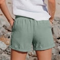 thumbnail image 5 of Beach Shorts for Women Summer Elastic Waist Loose Crinkle Lightweight Casual Shorts with Pockets Vacation Outfits, 5 of 9