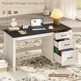 thumbnail image 3 of Vabches 55" W Executive Desk with 3 Drawers, Farmhouse Home Office Desk with File Cabinet and 2 Drawers, Wooden Workstation for Work Study Writing, 3 of 7