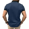 thumbnail image 3 of Men's Outdoor Sports Casual Polo Shirt Short-Sleeve With Pocket Button Placket Lightweight Breathable Summer Active Wear,Navy,XXXL, 3 of 3