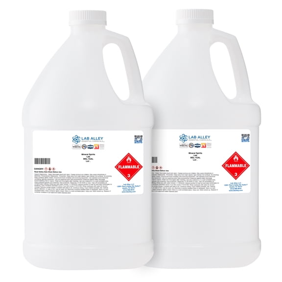 Lab Alley Mineral Spirits Lab Grade, 2 Gallons, Ideal for Paint Thinning, Inks, Adhesives, Cleaning, and Degreasing Applications