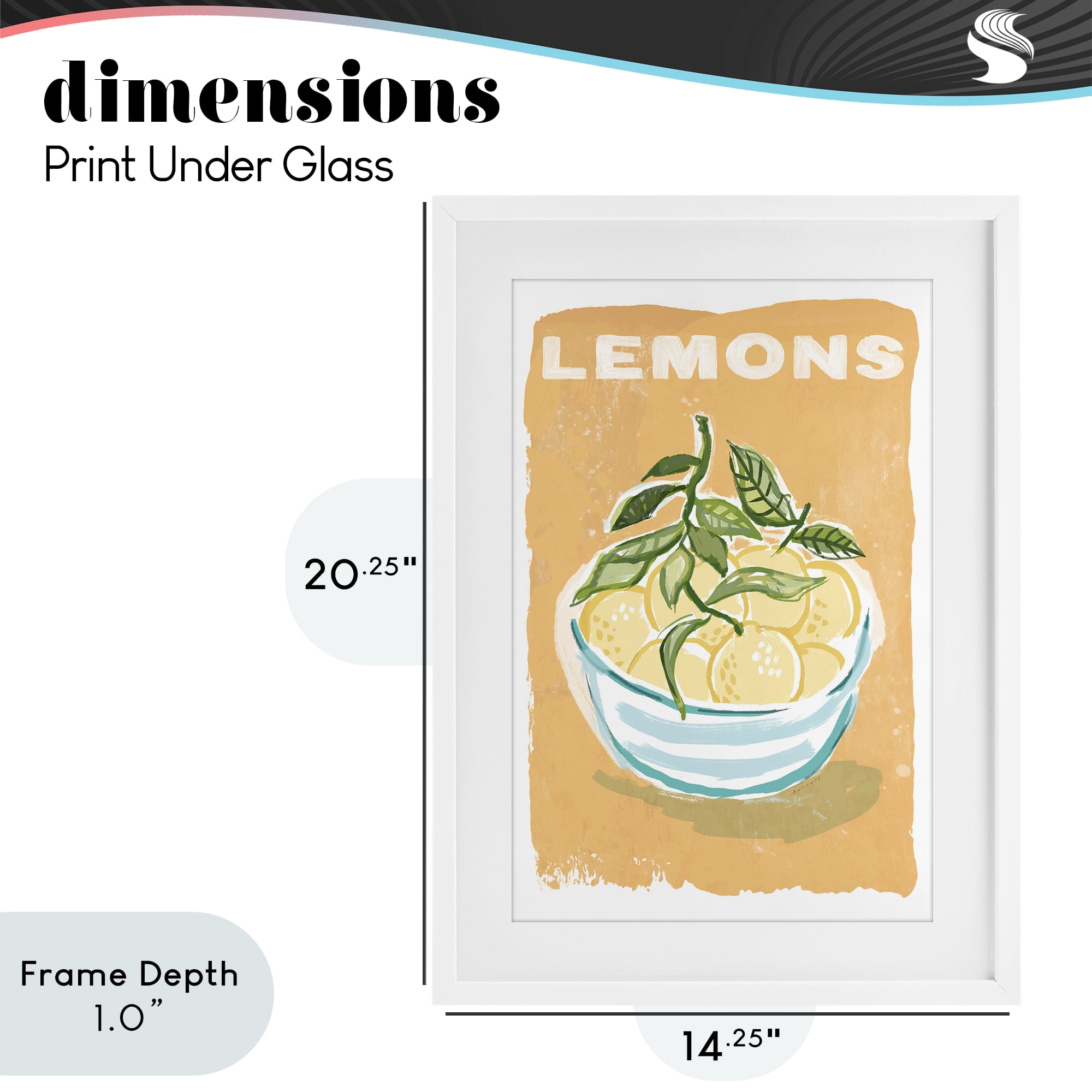 Stupell Industries Lemon Twist Motif White Framed Print Under Glass, design by Chad Barrett