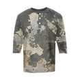 thumbnail image 6 of Lumtrix Mens Camo Henley Shirts 3/4 Sleeve Sleeve Button Down T-Shirt Summer Lightweight Print Tee Tops Gray S, 6 of 6