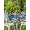 thumbnail image 3 of Outdoor Tablecloth with Umbrella Hole for Patio/Picnic/Party/Camping, Lake Blue Palm Tree Waterproof Table Cloth Round Cover Washable, Summer Botanical Tropical Tree (Dia 60"), 3 of 9