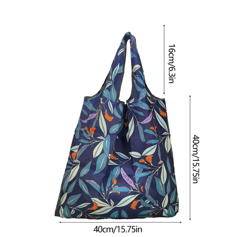 Twfbrm Reusable Shopping Bags, Large Capacity Floral Fabric Grocery Bag with Handles, Eco-Friendly Waterproof Foldable Tote Bags Portable Heavy-Duty