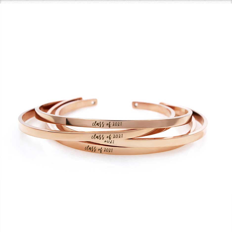 Anavia Enjoy the Journey Graduation Gift for Best Friend - Class of 2021 College Graduation Gift for Friend - Stainless Steel Bangle Gift