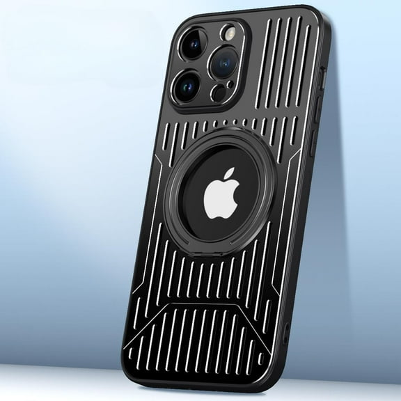 Magnetic 360 Rotary Stand Holder Case for iPhone 14 13 12 Pro Max 14 Plus Compatible with Magsafe, Aluminum Back Plate Bracket (Black,for iPhone 14 Pro Max)