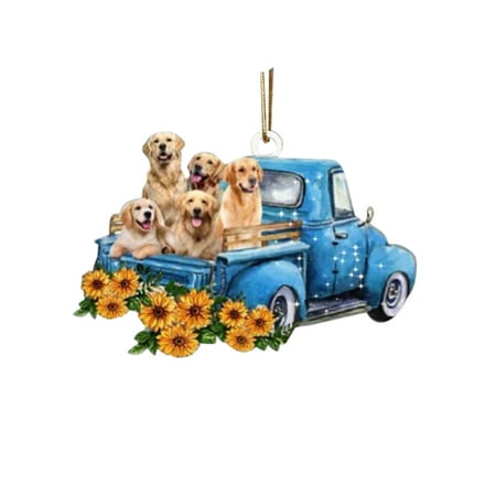 

Paptzroi Car Decoration Sunflower Rearview Pendant Truck Creative Dog Car Mirror Pendant Birds on A Wire Stained Glass Pattern Ornament Balls on A Easter Eggs Big Size Frosted Garland 4ft Mini Chande