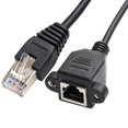 thumbnail image 2 of FVH 30cm 8P8C FTP STP UTP Cat 5e Male to Female Lan Ethernet Network Extension Cable with Panel Mount Holes, 2 of 7