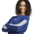 thumbnail image 4 of Women's adidas Essentials 3-Stripes Fleece Sweatshirt Color: Shadow Brown White Size: MEDIUM, 4 of 4