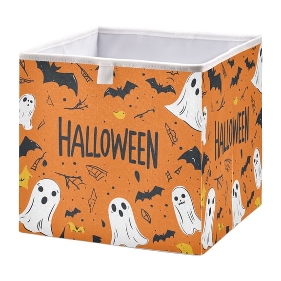 Foldable Fabric Storage Bin Home Cubes Clothing Organizer Bins Large Collapsible Box Basket for Home Organizer A Spooky Halloween-themed