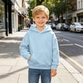 thumbnail image 6 of Gerichy Toddler Girls Boys Hoodie Sweatshirt Kids Solid Color Long Sleeve Pullover Tops with Pocket 3T-14T, 6 of 6