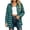 Green #018, variant on Women's Oversized Plaid Button Down Shirt Classic Collar Long Sleeve Casual Fall Tops