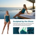 thumbnail image 7 of Olaglory Women's One Piece Swimsuit Tummy Control Slimming Bathing Suit for Women Color Block Adjustable Strap High Cut Swimwear, 7 of 7