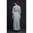 thumbnail image 4 of Bimba Rayon Leaves,Groundcover Roses & Miosotis Floral Printed Gown Kimono Sleeves Summer Long Maxi SlitÂ&nbsp;Dress-XX-Large, 4 of 6