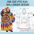 thumbnail image 4 of Oversized Wearable Blanket Hoodie,Colorful Rainbow Tie Dye Spiral Pattern Sherpa Blanket Hoodie with Super Pockets,Super Warm Fuzzy Pullover for Women & Men, 4 of 6