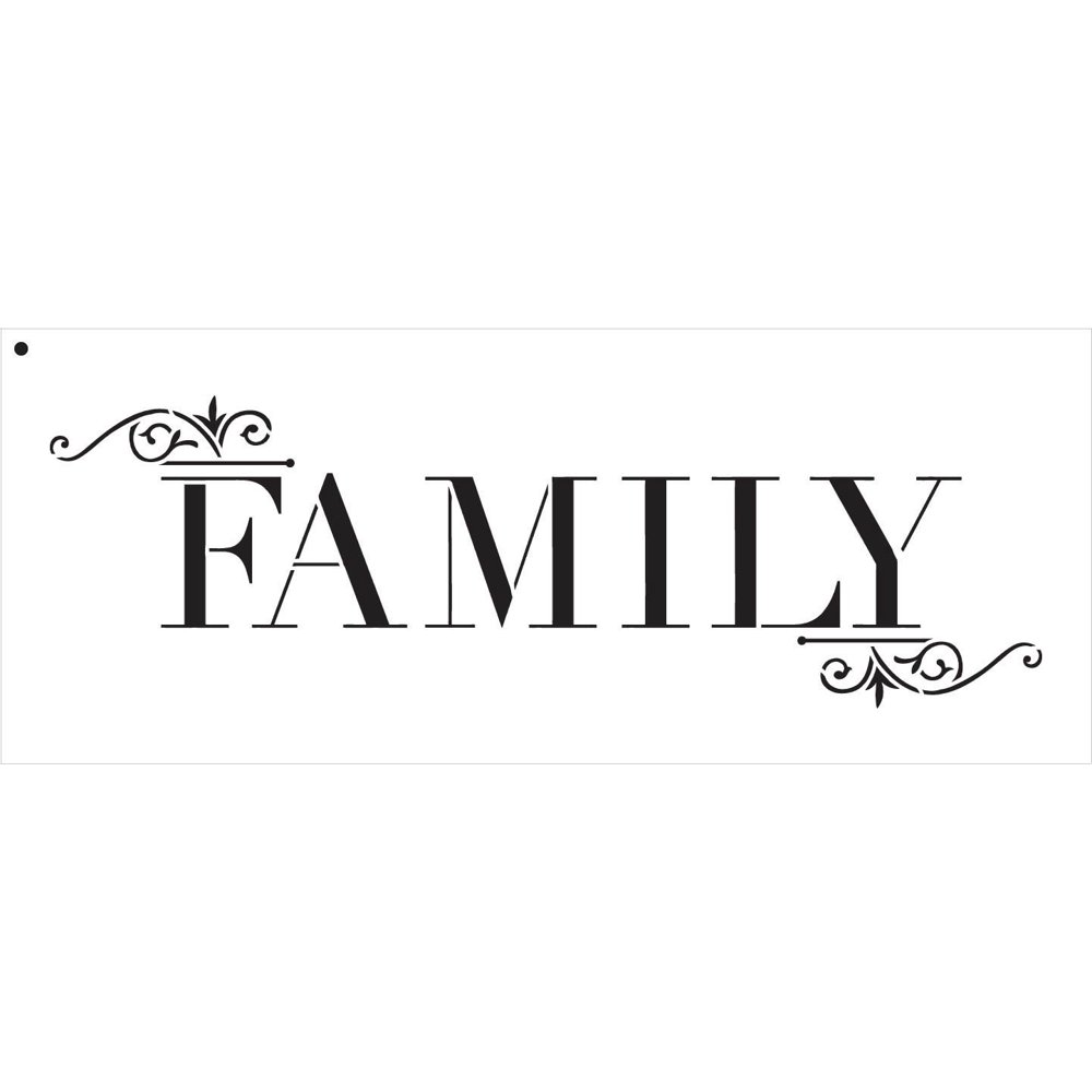 Family Stencil by StudioR12 | Classic Embellished Word Art - Large 20 x