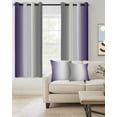 thumbnail image 2 of Purple White Grey Blackout Curtains 84 Inches Length, Gradient Country Minimalist Color Window Treatment Thermal Insulated Drapes for Bedroom Living Room 2 Panels 104x84 Inches, 2 of 8