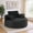 Black(Wide Corduroy), variant on Hawsaiy 56.3" Oversized Round Chaise Lounge Sofa, Deep Seat Sleeper Loveseat with 3 Supportive Pillows, Wide Armrest, No Assembly Required, Corduroy Fabric Sofa Bed for Living Room or Bedroom