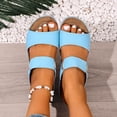 thumbnail image 6 of Eltusu Women Slide Sandals, PU Non-Slip Soft Bottom Open Toe Summer Wedge Shoes Sky Blue Size 9.5, 6 of 9