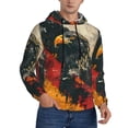 thumbnail image 2 of Xecao Ink Style Bald Eagle Pattern Men's Adult Pullover Hoodie,Hooded Sweatshirt-Small, 2 of 7