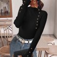 thumbnail image 6 of Wutalume Women's Long Sleeve Fall Soft Lightweight Knit Slim Sweater Tops, Versatile Solid Color Design, Cozy Layer for Transitional Weather,Black S, 6 of 8