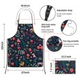 thumbnail image 3 of Pioneer Flower Floral Print Pattern Apron-Garden Aprons for Women with Pockets-Cotton Linen Waterproof Kitchen Cooking Gardening Aprons Adjustable for Kitchen,Cooking,BBQ and Salon 33x27 Inch, 3 of 7