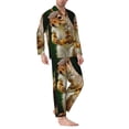 thumbnail image 2 of Cauagu Squirrels Eating Peanuts On The Tree Print Men's Long-Sleeve Pajama Set,Soft Button-Front 2Pjs for Men Long Sleeve Men’s Sleepwear-, 2 of 7