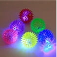 thumbnail image 3 of 6Pcs Light Up Spike Balls Fetching Dogs Play Toys Flashing Lights Squeaker Small High Elastic Rubber Fetch Toy 2 Inch Interactive Glowing Dog Balls Set of 6 Random Colors for Small Breeds, 3 of 4