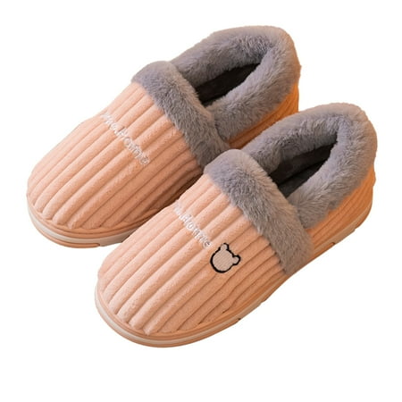 

New Women Slippers Winter Warm Plush Fur Antiskid Cloud Slippers Outdoor Breathable Thick Flat Sole Soft Home Slippers