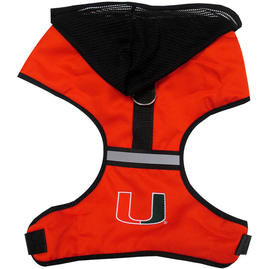 Pets First Collegiate Miami Hurricanes Dog Harness Football Pet
