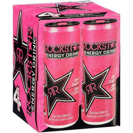 Rockstar Perfect Berry Energy Drinks, 12 fl oz, 4 Pack Cans