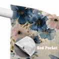 thumbnail image 4 of Swag Valance Curtains for Windows, Weeping Blue Floral Light Filtering Kitchen Curtains with Rod Pocket, Spring Butterflies Flowers Linen Window Treatment Valances for Living Room, 36x36 - 2 PCS, 4 of 9