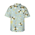 thumbnail image 3 of Easygdp Bees Men's Hawaiian Shirts Print Lapel Short Sleeve for Beach, vacation, party, casual occasions - 3X-Large, 3 of 9