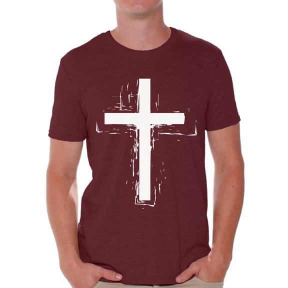 Awkward Styles Cross T Shirt for Men Christian Mens Shirts Christian Cross Clothes for Men Jesus Christ is the Lord Christian Cross Birthday Gifts Jesus Shirts Jesus Clothing Cross Mens Shirt