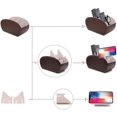 thumbnail image 2 of Remote Control Holder Table with Phone Pad Support Upgrade Size Stable PU Leather Control Caddy Storage TV Remote Control Organizer with 5 Spacious Compartments (DarkBrown with Support), 2 of 7