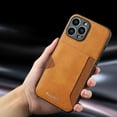 thumbnail image 1 of Feishell Luxury PU Leather Case for iPhone 13 Pro, Soft Silicone Shockproof Slim Thin Fit Lightweight Card Slot Holder Case, Anti-Scratches Non-Slip Glossy Phone Cover for iPhone 13 Pro,Khaki, 1 of 4