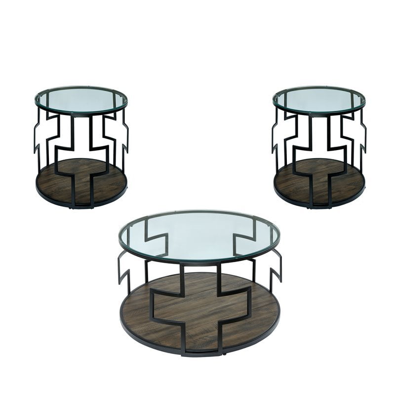 Jofran Waterville Occasional Table Set In Walnut Walmart Com Walmart Com