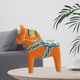 thumbnail image 6 of CoudarTitie Swedish Dala Horse Desktop Wood Souvenir Hand Painted Creative Nordic Statue for Orange, 6 of 9