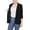 Black, variant on NY Collection Womens Petites Crepe Ruched One-Button Blazer