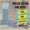 thumbnail image 2 of Yacht & Smith Mens & Womens Wholesale Bulk Cotton Tube Socks, Referee Style (240 Pairs Gray, Mens 10-13 (Shoe Size 7-12)), 2 of 6