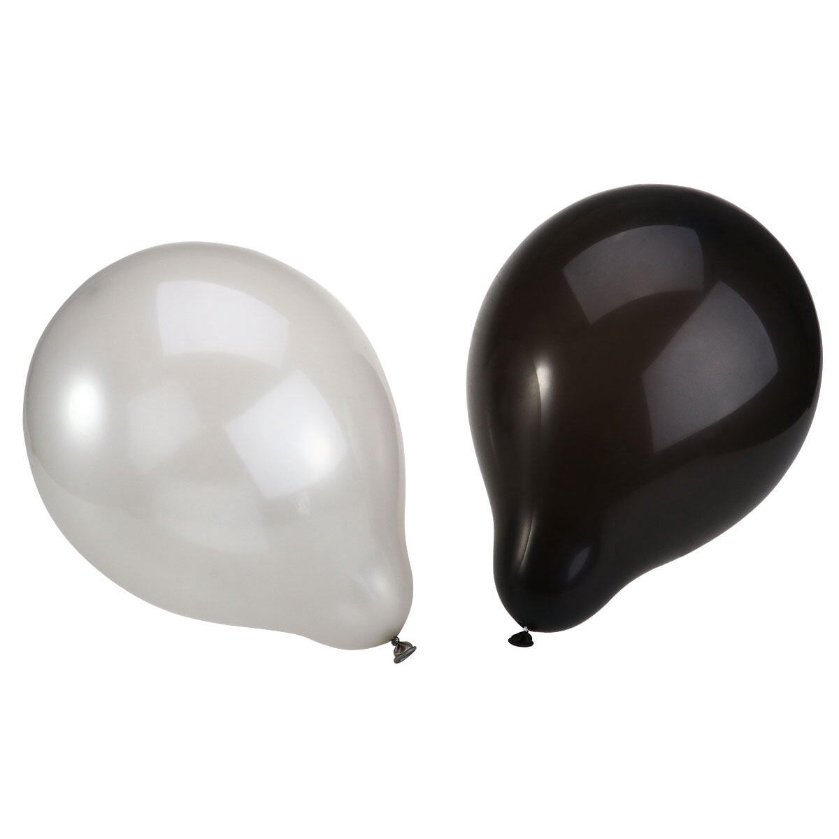 NUOLUX 50pcs Round Natural Latex Balloons for Wedding Birthday Party 2.8g Balloons Toy for Kids Having Fun (Black & Silver)