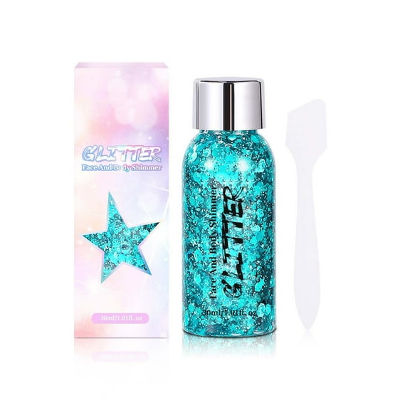SDJMa Glitter Body Lotion & Eyeshadow Gel, Sparkling Shimmer Makeup for Parties, Festivals, and Body Art, 30ml (C)