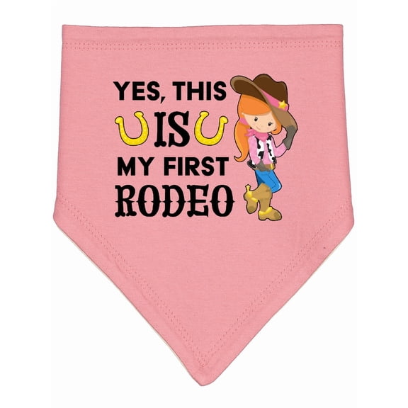 Inktastic Yes, This is My First Rodeo Cowgirl in Hat and Boots Baby Bandana Bib