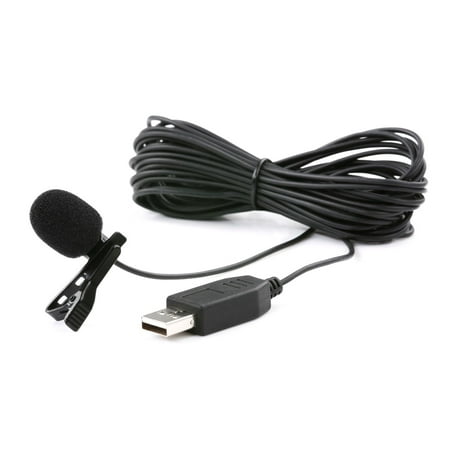 Movo M1 USB Lavalier Lapel Clip-on Omnidirectional Condenser Computer Microphone for PC and Mac (20'