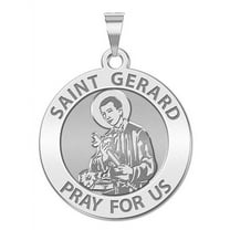 Saint Gerard Religious Medal  - 2/3 Inch Size of Dime, Sterling Silver