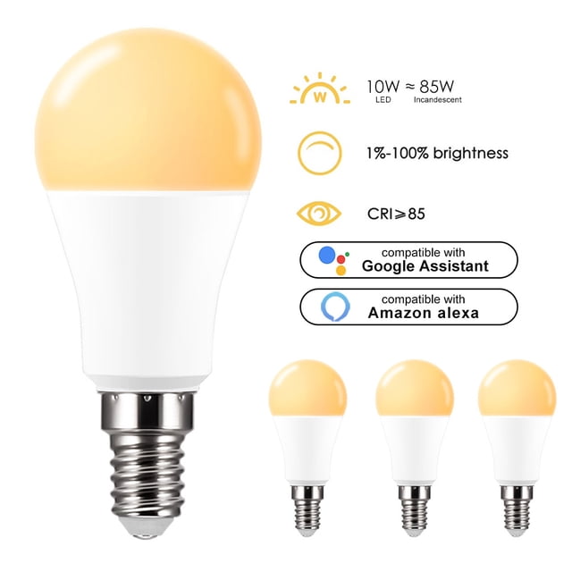Bombilla De Luz Led Inteligente Con Wifi, Asistente De Google, Aplicación De Control De Voz, Control Remoto, Bombilla Led De Varios Colores Regulable Moyic HA026268-02